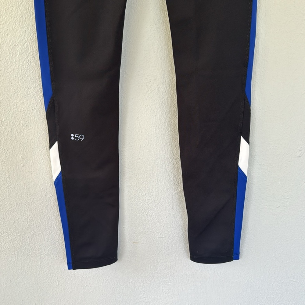 Splits59 black and blue full length stripe athletic workout leggings size small - Picture 7 of 9